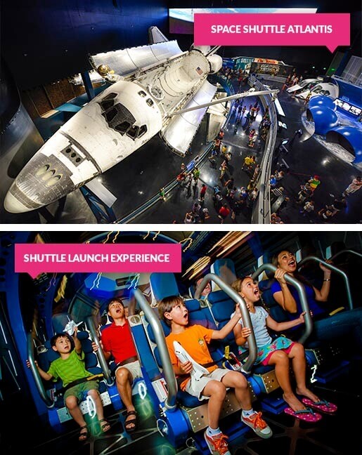 Space Shuttle Atlantis and kids during the Space Shuttle Experience