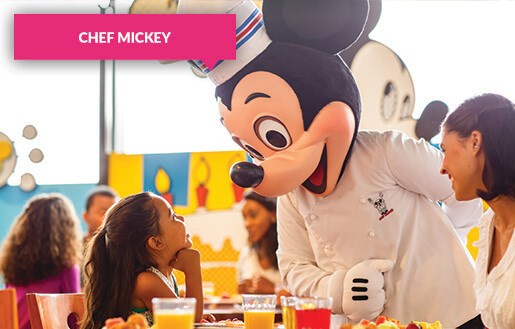 Chef Mickey with girl