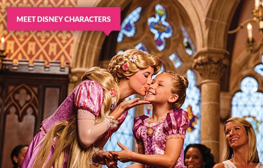 Rapunzel kissing a little girl