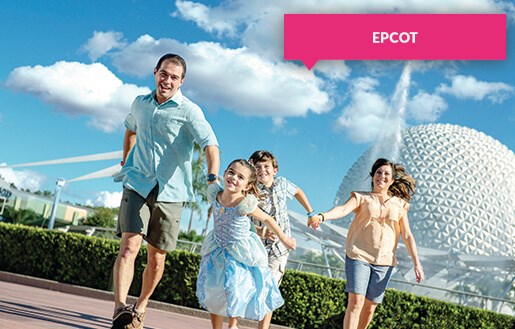 Family running at Epcot