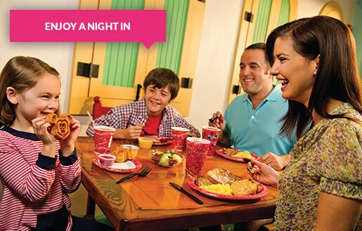 Happy family dining together