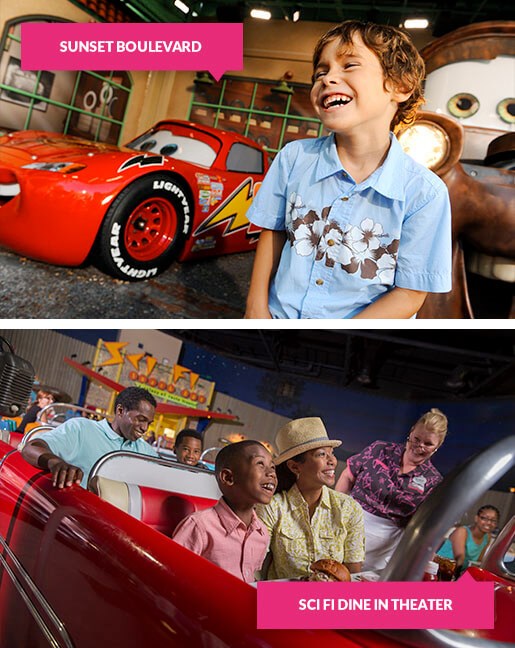 Cars at Sunset Boulevard and SciFi Dine-in Theatre