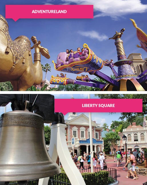 Adventureland and Liberty Square